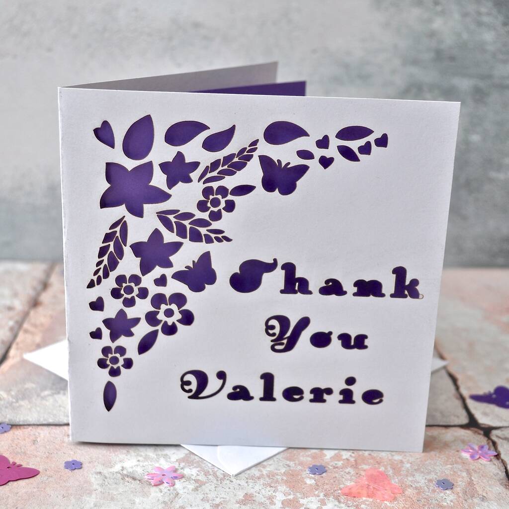 Personalised Laser Cut Thank You Card, 1 of 6