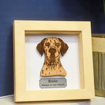 Personalised Pet Memorial Framed Wooden Engraving, 10 of 12