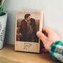 Personalised Oak Photo Block With Heart And Initials, thumbnail 2 of 5