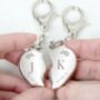 Personalised Foliage Two Hearts Keyring, thumbnail 1 of 3