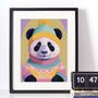 Cosy Panda Portrait Illustration Art Print, thumbnail 2 of 3