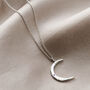 Textured Confetti Birthstone Crescent Moon Necklace, thumbnail 4 of 10