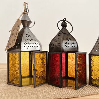 Set Of Three Sun Set Moroccan Lanterns, 4 of 5