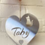 Personalised Cat Outline Love Heart Garden Sign, thumbnail 2 of 2