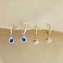 Sterling Silver Or Gold Birthstone Molten Hoop Earrings, thumbnail 1 of 8