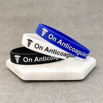 On Anticoagulant Silicone Medical Alert Wristband, 4 of 9