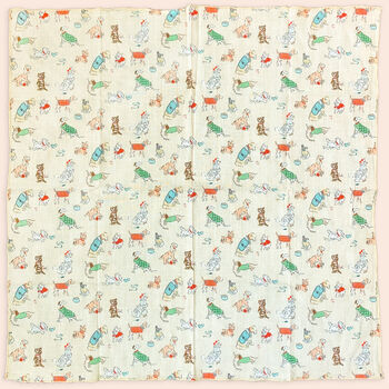 Dog Print Cotton Blend Square Scarf, 4 of 4