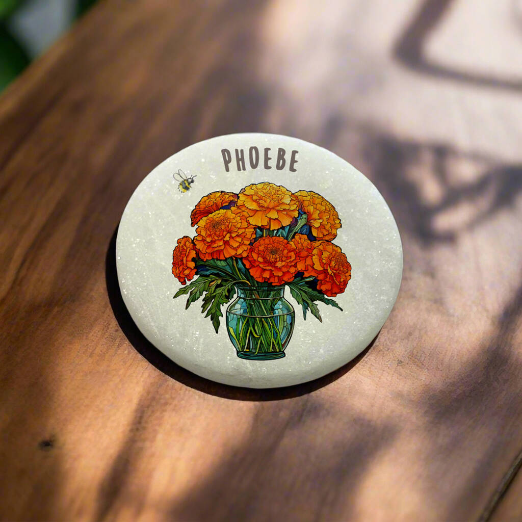 Marrigolds Birth Flower Marble October, 1 of 3