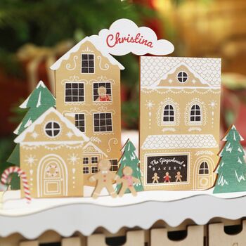 Personalised Fill Your Own Gingerbread Village Cutout Advent Calendar, 5 of 7