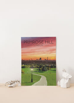 Primrose Hill London Skyline Travel Poster Art Print, 2 of 8