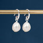 Sterling Silver White Freshwater Pearl Drop Earrings, thumbnail 3 of 8