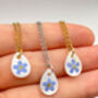 Personalised Necklace Double Sided With Forgetmenot And Letters, thumbnail 5 of 10