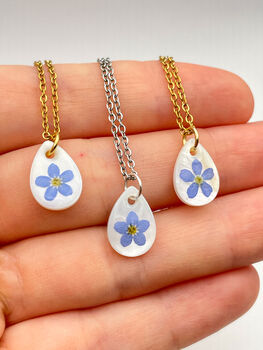 Personalised Necklace Double Sided With Forgetmenot And Letters, 5 of 10