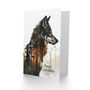 Wolf And Autumn Forest Trees Double Exposure Birthday Card, thumbnail 2 of 5