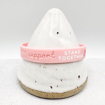 Pink Awareness Ribbon Bracelet Wristband, 6 of 8