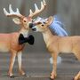 Personalised Wedding Buck And Doe Animal Cake Toppers, thumbnail 2 of 6