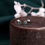 Sterling Silver Emerald Green Cz Droplet Earrings, thumbnail 7 of 12