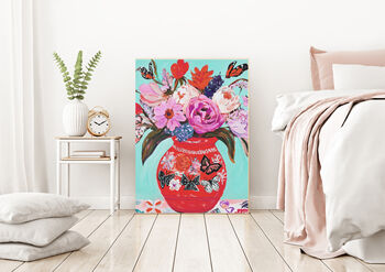 Floral Vase Pink Art Print, 3 of 3