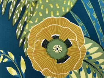 Mustard Flower Teal Lampshade, 6 of 9