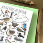 Water Birds Of Britain Greeting Card, thumbnail 11 of 12