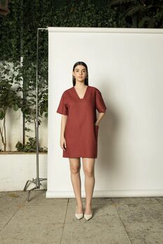 Plunge Neck Shift Dress, 4 of 6