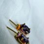 Amethyst Stud Drop Enamel Irregular Earrings, thumbnail 3 of 8