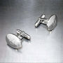 Domed Oval Sterling Silver Hinged Cufflinks, thumbnail 8 of 8