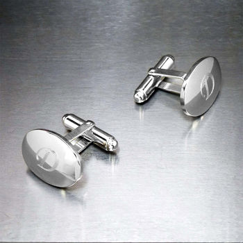Domed Oval Sterling Silver Hinged Cufflinks, 8 of 8