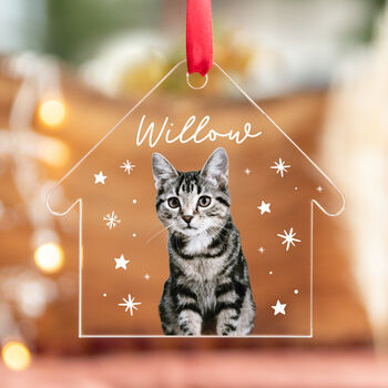 Personalised Cat Photo Bauble Keepsake, 3 of 5