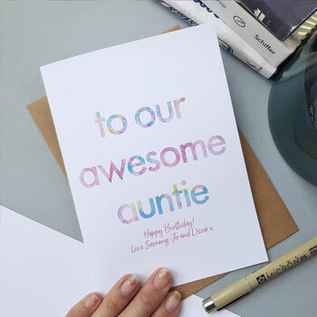 Awesome Auntie | Personalised Birthday Card, 4 of 6