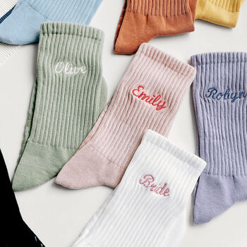 Custom Embroidered Name Yoga Pilates Socks, 2 of 12