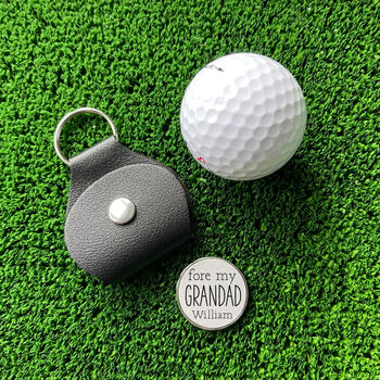 Fore My Grandad Golf Ball Marker And Holder, 2 of 3