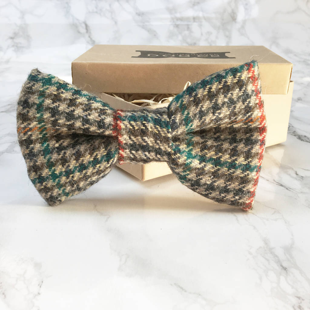 otto tweed dog bow tie by the distinguished dog company