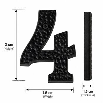 Black Solid Brass House Number Four Plaque, 8 of 8