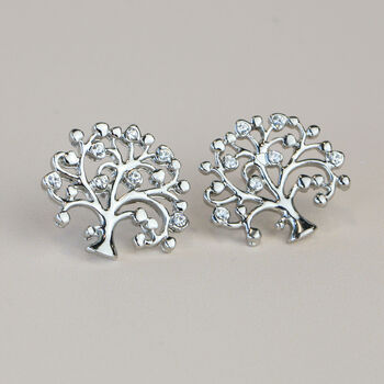 Crystal Tree Stud Earrings, 2 of 5