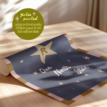 Personalised Our North Star Nursery Initial Art Print, 6 of 12