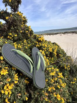 Granite Grey Natural Rubber Flip Flops, 11 of 12