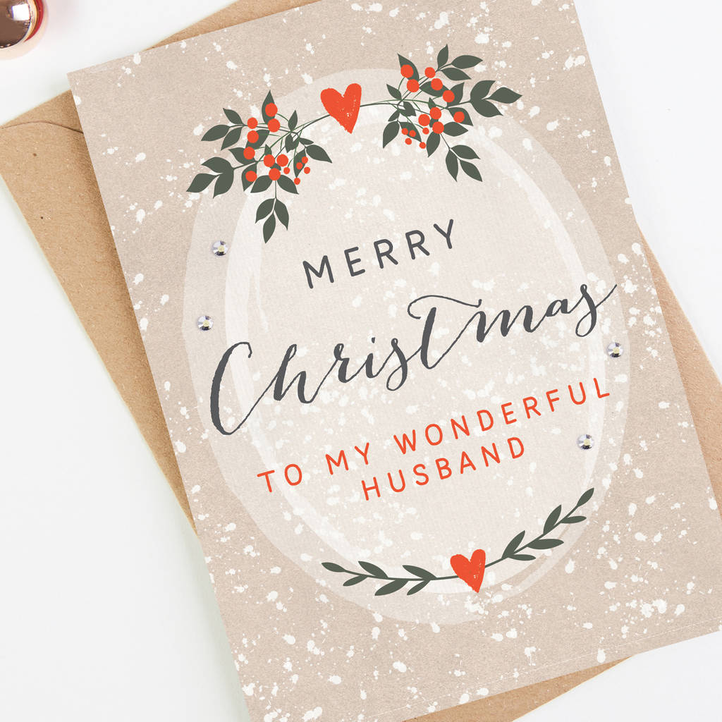Husband Christmas Card Botanical By LOOM Weddings  notonthehighstreet.com