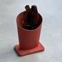 Personalised Recycled Leather Glasses Stand With Suede, thumbnail 6 of 12