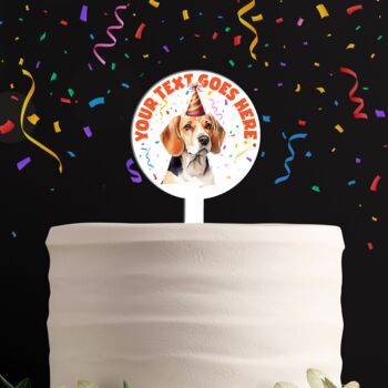 Personalised Dog Party Hat Cake Topper, 6 of 12