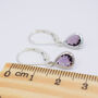 Amethyst Purple Teardrop Leverback Earrings, thumbnail 5 of 7