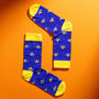 Yellow Sombrero Pattern Colourful Egyptian Cotton Men's Socks, thumbnail 1 of 5