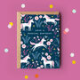 Happy Birthday Card Magical Birthday Unicorn Pattern, thumbnail 2 of 4