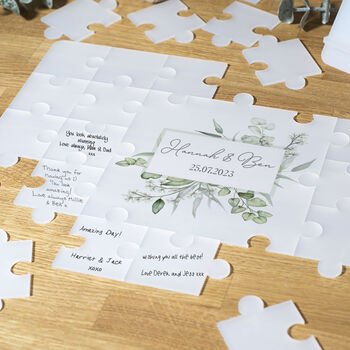 Frosted Acrylic Eucalyptus Wedding Signing Puzzle, 2 of 3