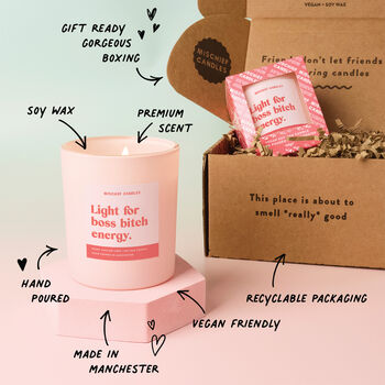 New Job Gift Ceo Pink Candle Light For Boss Bitch Energy, 2 of 6