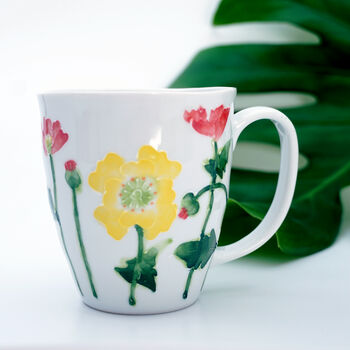 Japan Made Ceramic Mug With Floral Motif, 2 of 7
