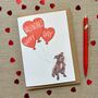 Personalised Staffy Happy Valentine's Card, thumbnail 1 of 2
