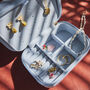 Forget Me Not Blue Velvet Embroidered Jewellery Box, thumbnail 1 of 7