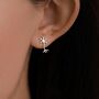 Sterling Silver Neuron 18 G Screw Back Stud Earrings, thumbnail 6 of 11