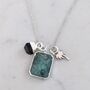 The Trio' Emerald Sterling Silver Necklace, thumbnail 2 of 8